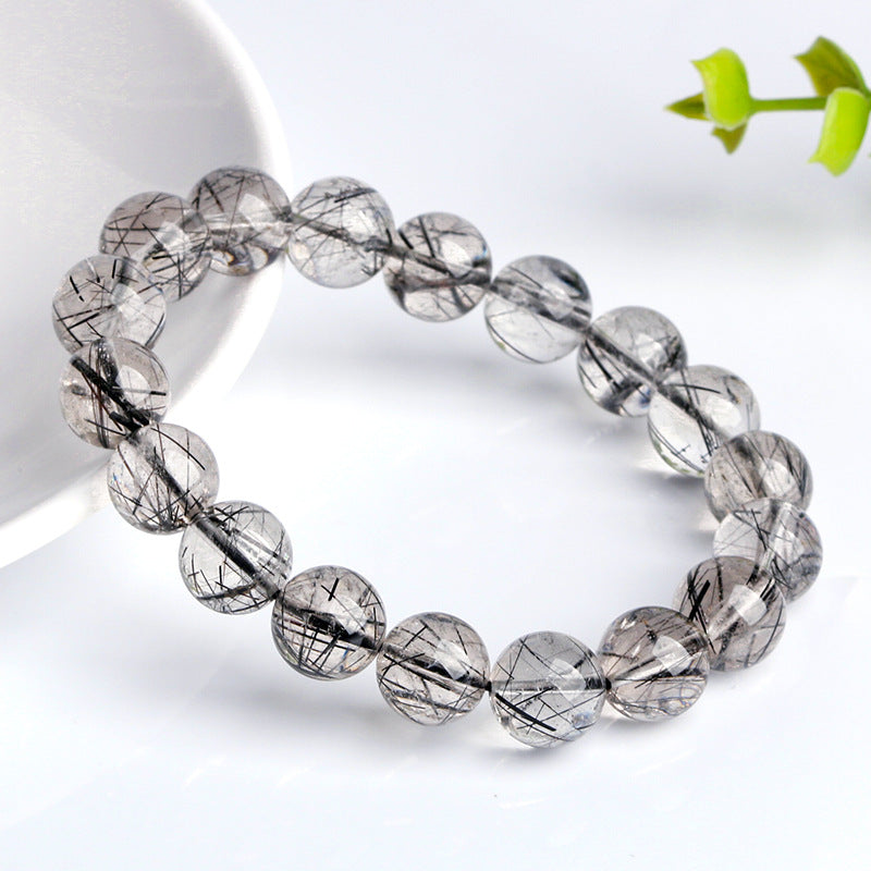 Pulsera de Cristal Natural de Cuarzo Negro: Alta Calidad, Hecha en Brasil, Evita la Energía Negativa, Joyas de Cristal de Donghai