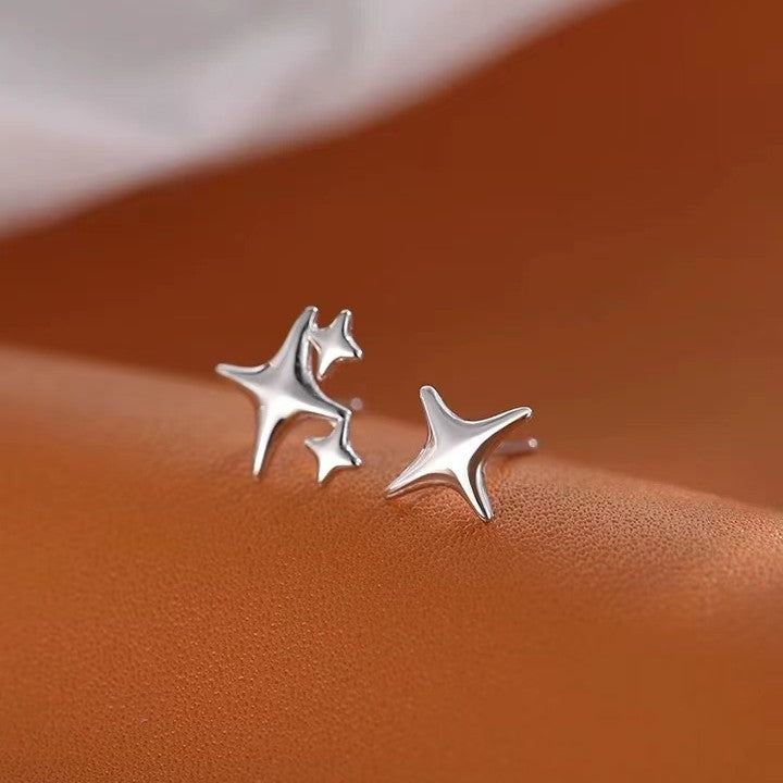 Aretes Botón de Estrella en Plata 925 – Diseño Unisexo y Minimalista
