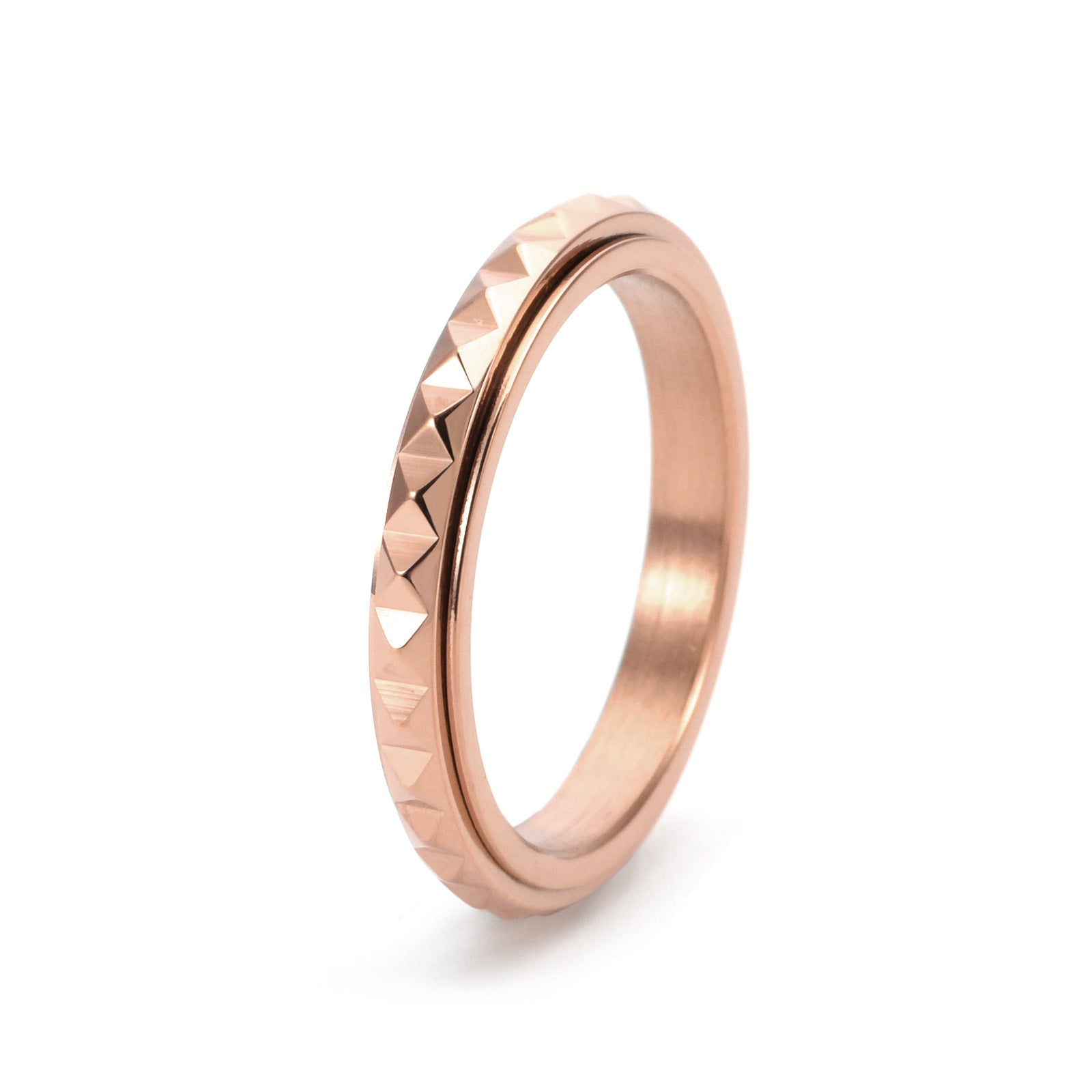 Anillo Antiestrés de Titanio para Mujer – Diseño de Triángulos