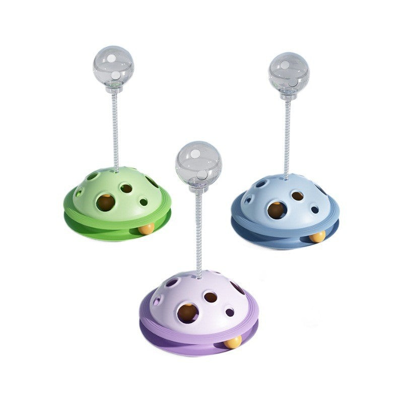 Nuevo Juguete para Gatos: Bola de Comida con Resortes y Plato de Juego Interactivo