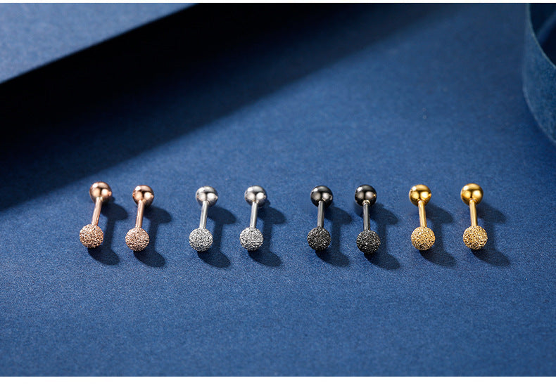 Piercing Bola de Plata Pequeños con Cierre de Tuerca – Textura Martillada