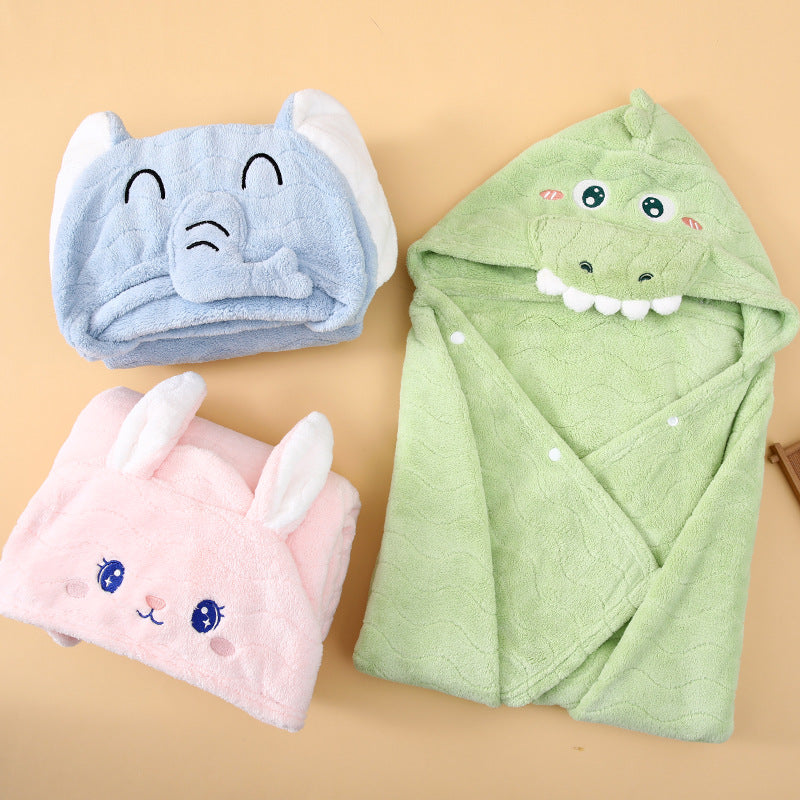 Toalla con capucha para niños con diseño de animalitos
