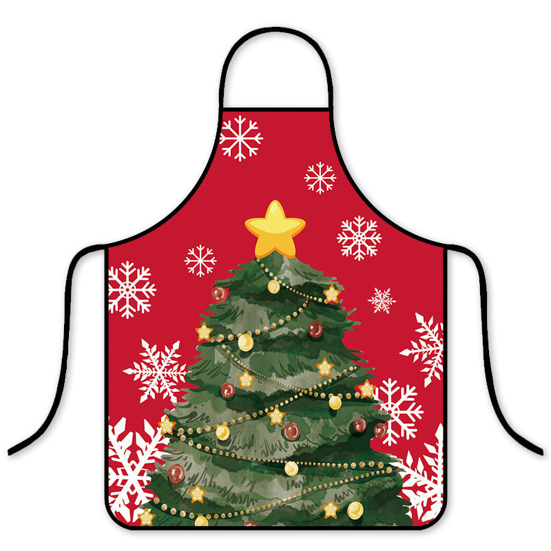 Digital Christmas Print Apron for Kitchen: Oil and Stain Resistant