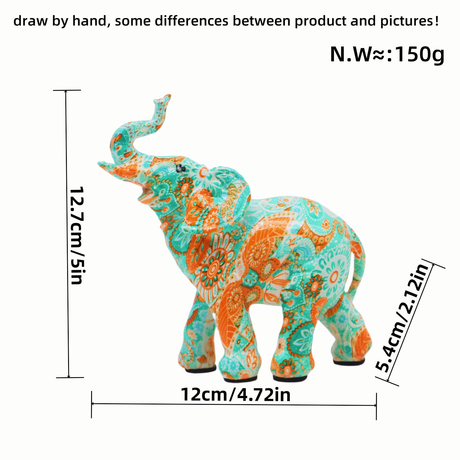 Arte Abstracto: Escultura Colorida de Elefante para Escritorio o Mesa