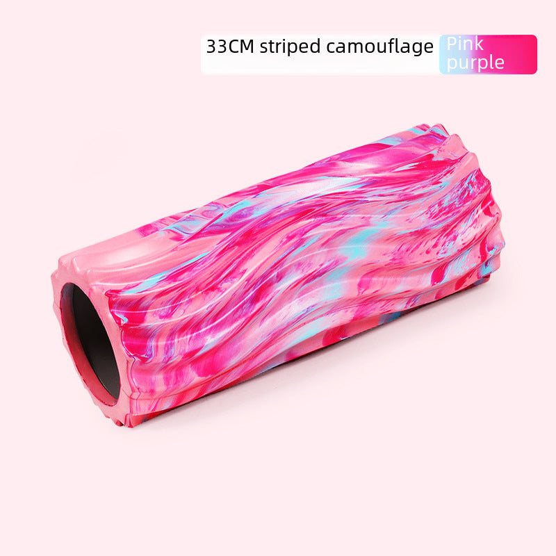 Rodillo de Espuma EVA Camuflado con Diseño de Dientes de Lobo: Cilindro de Masaje Hueco para Relajación Muscular y Yoga