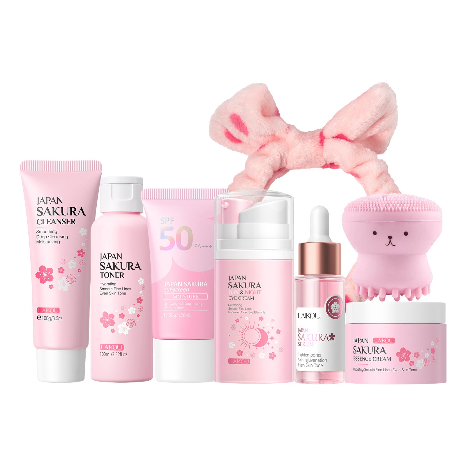 Conjunto de Cuidado Facial LAIKOU Sakura: Hidratación Profunda y Efecto Revitalizante