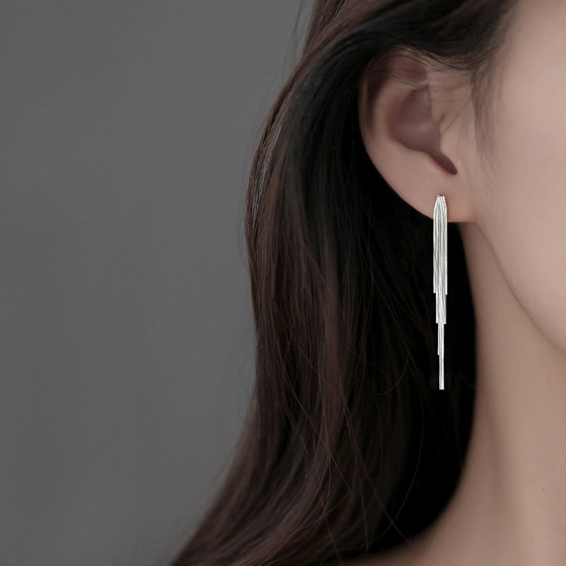 Aretes Largos de Borlas en Plata 925 – Elegantes para Cóctel y Ocasiones Formales