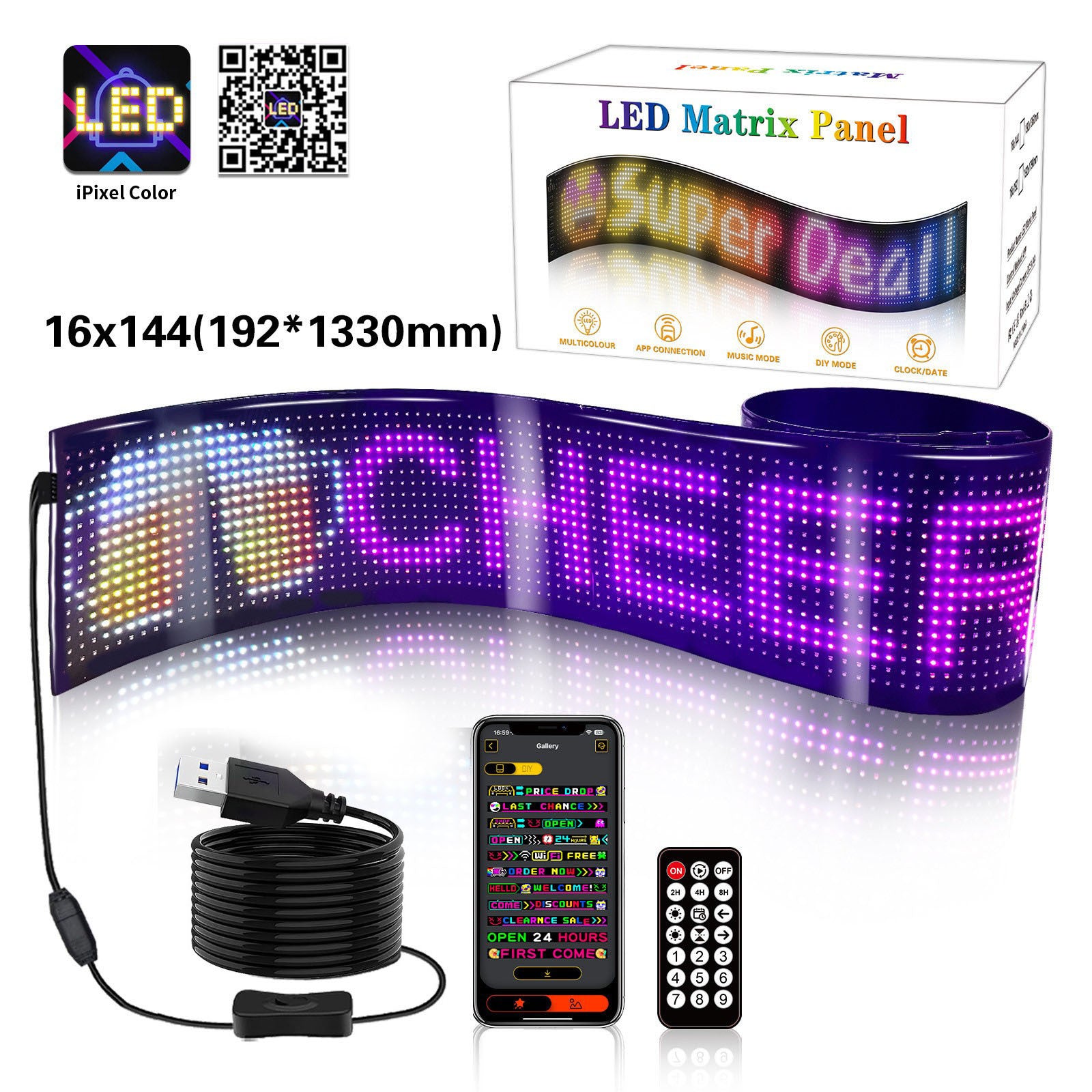 Flexible Bluetooth LED Car Display: Waterproof IP65 Full-Color Smart Vehicle Screen