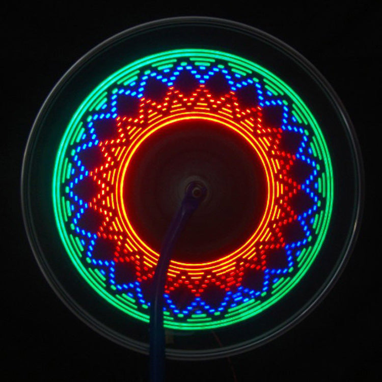 Luces LED para rueda de bicicleta con diseño circular multicolor, perfectas para ciclismo nocturno y aumentar la seguridad vial.