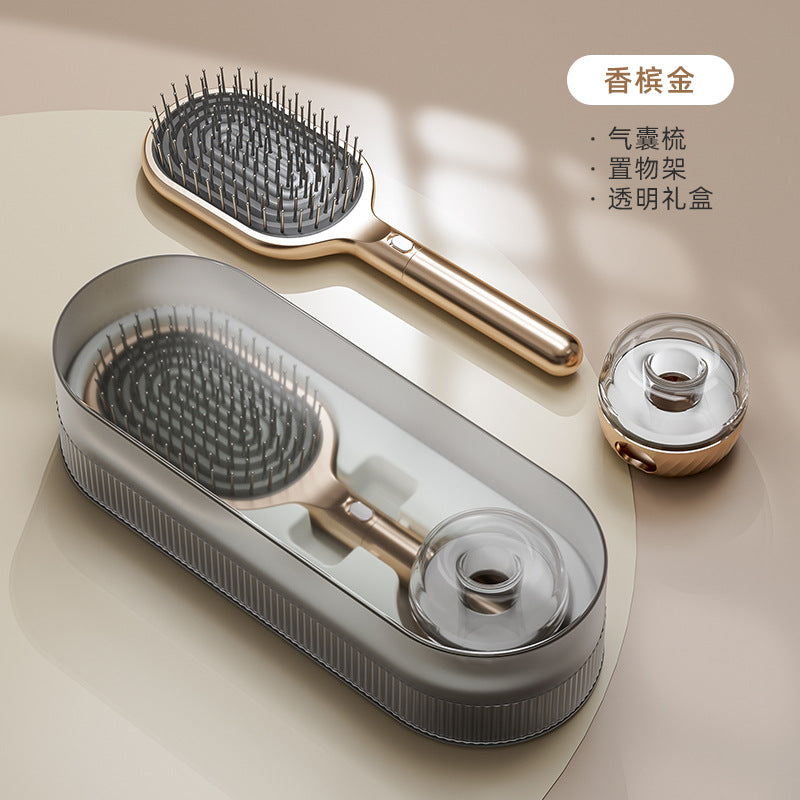 Cepillo Antiestático de Almohadilla de Aire: Masaje con Cerdas de Acero para Cabello Largo, Seco o Húmedo, y Efecto Voluminizador