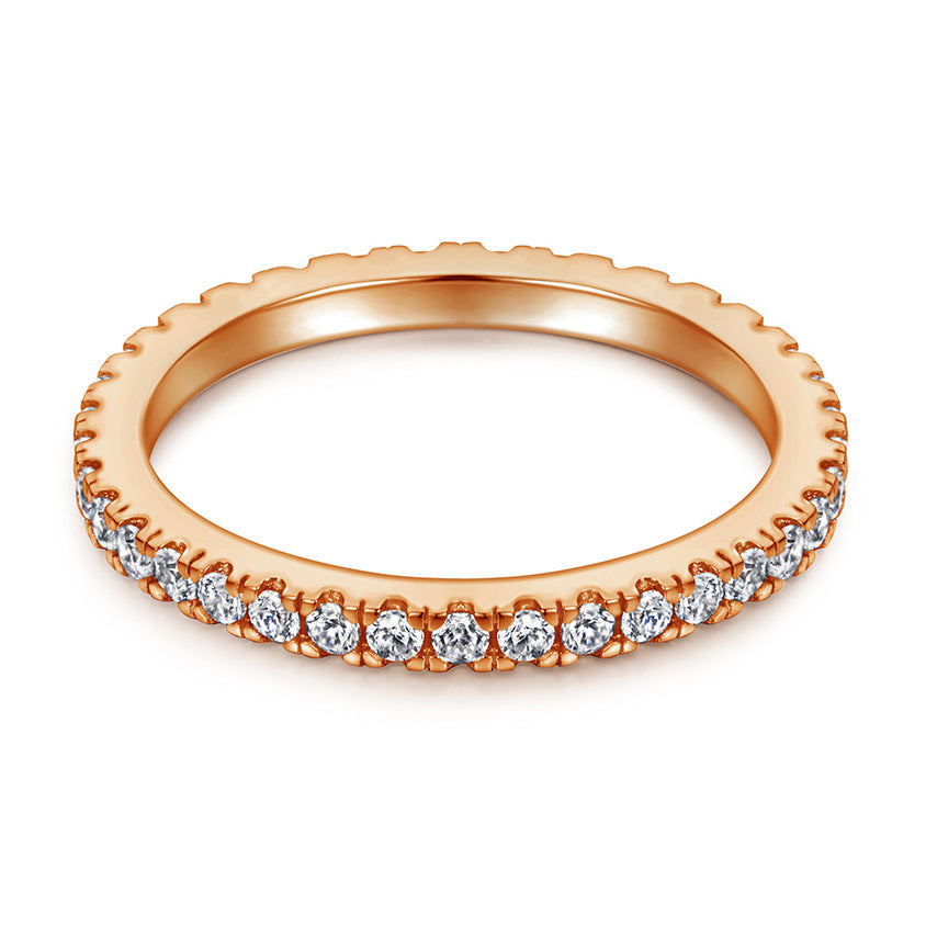 Argolla Retro para Mujer en Plata 925 – Micro Engastado con Zirconias