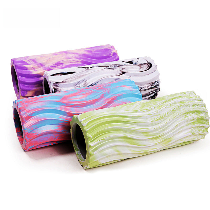 Rodillo de Espuma EVA Camuflado con Diseño de Dientes de Lobo: Cilindro de Masaje Hueco para Relajación Muscular y Yoga