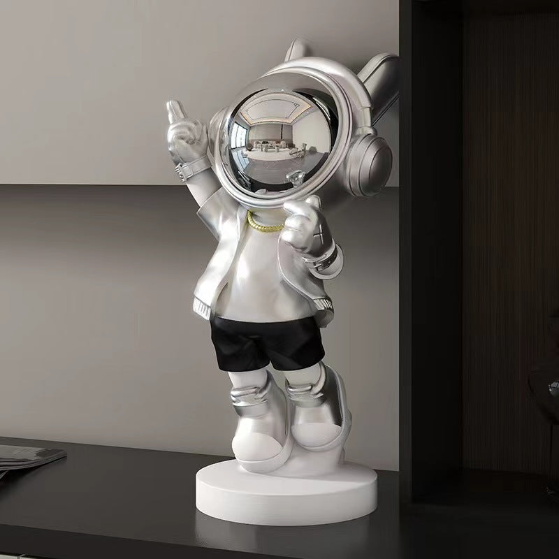 Figura de Astronauta Escuchando Música para Decoración