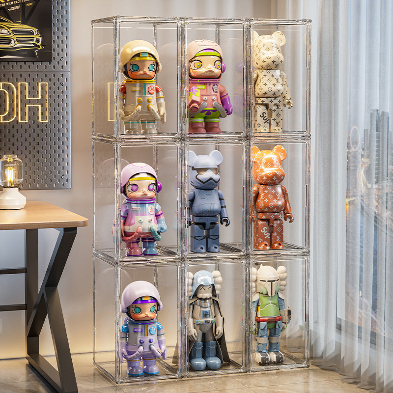 Estante de exhibición de figuras de Pop Mart: Caja de exhibición transparente.