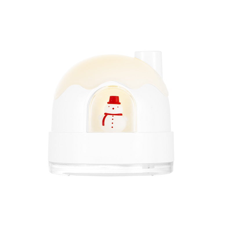 Novedoso Humidificador con Luz de Nieve y Noche: USB Silencioso Para Dormitorio, Mini Aire Acondicionado Para Hogar