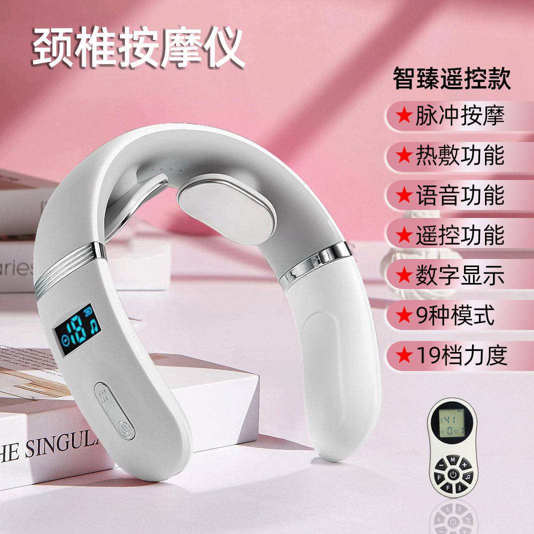 Masajeador de Cuello Portátil con Calor – Dispositivo Cervical Recargable para Aliviar Tensión y Dolor