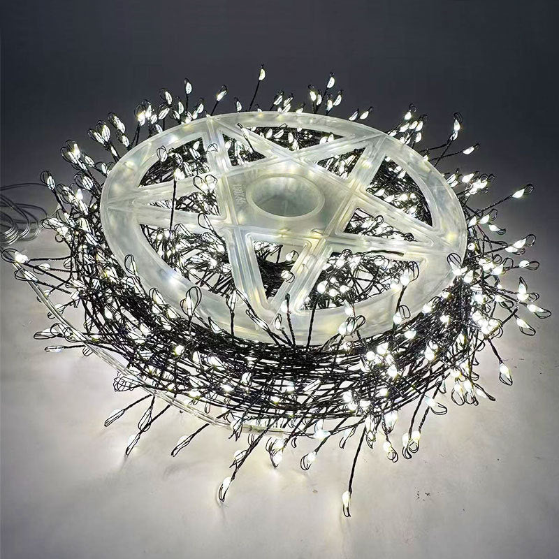 Decoración navideña con luces estilo chispas de luz