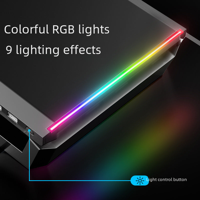 Soporte Elevador para Laptop Todo-en-Uno T1: Monitor Multifuncional, Mouse Pad RGB