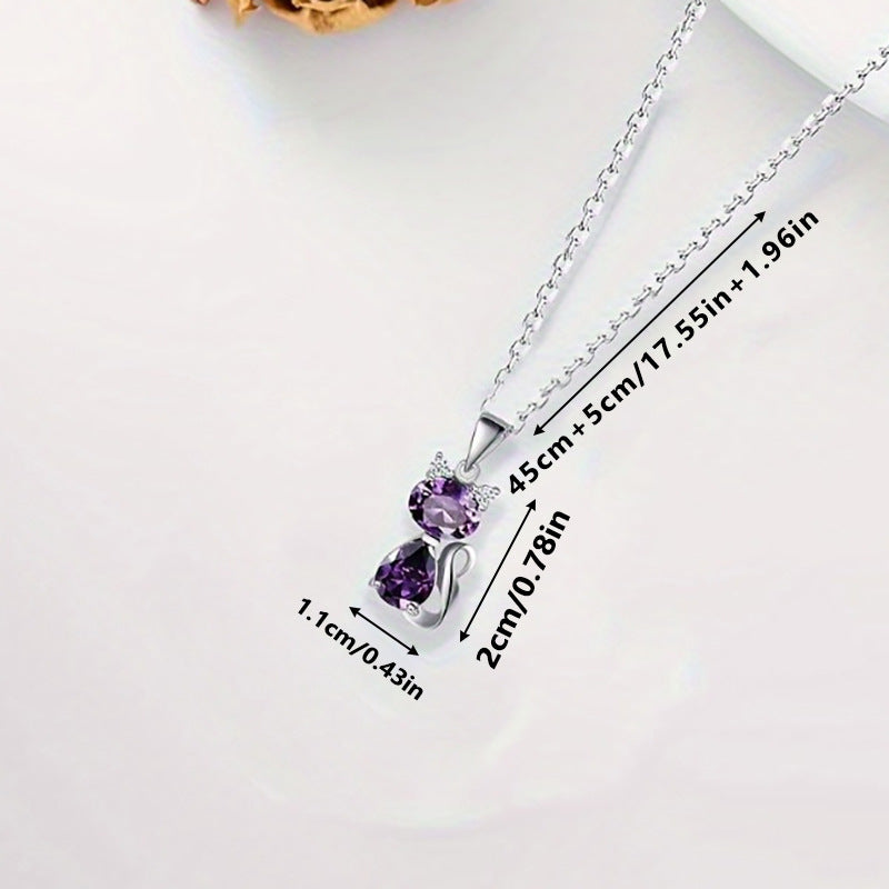 Cadena Larga para Mujer con Dije de Gato en Cristal – Símbolo de Independencia