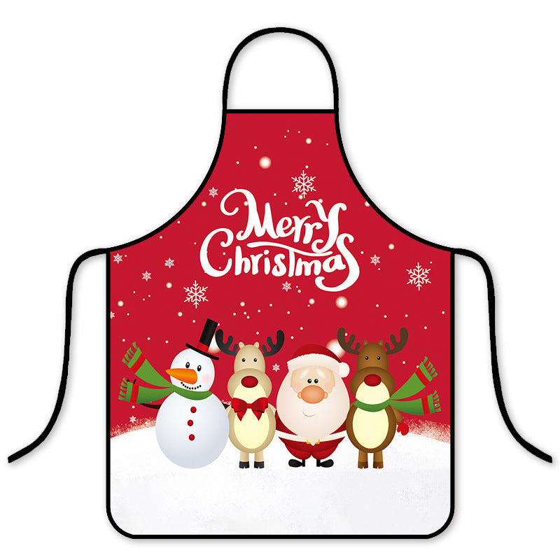 Digital Christmas Print Apron for Kitchen: Oil and Stain Resistant