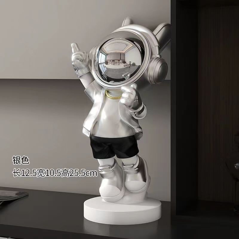 Figura de Astronauta Escuchando Música para Decoración