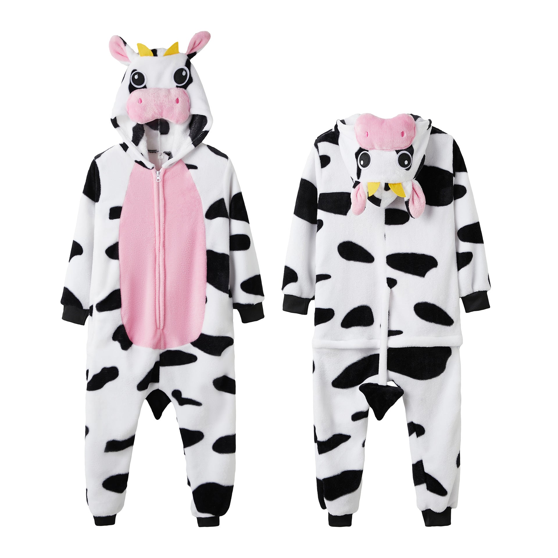 Ropa de casa calientita de invierno con diseño de vaca