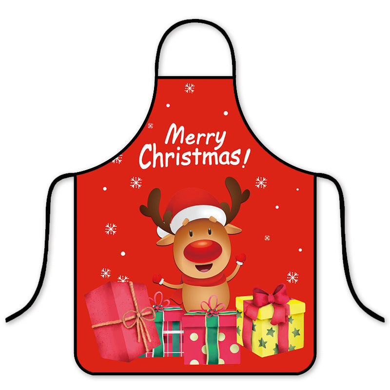 Digital Christmas Print Apron for Kitchen: Oil and Stain Resistant