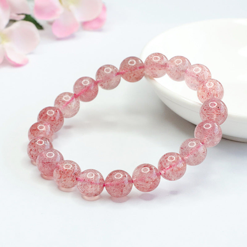 Pulsera de Cristal de Cuarzo Rosa Natural: Joyas de Color, Fabricación de Alta Calidad, Venta al Por Mayor