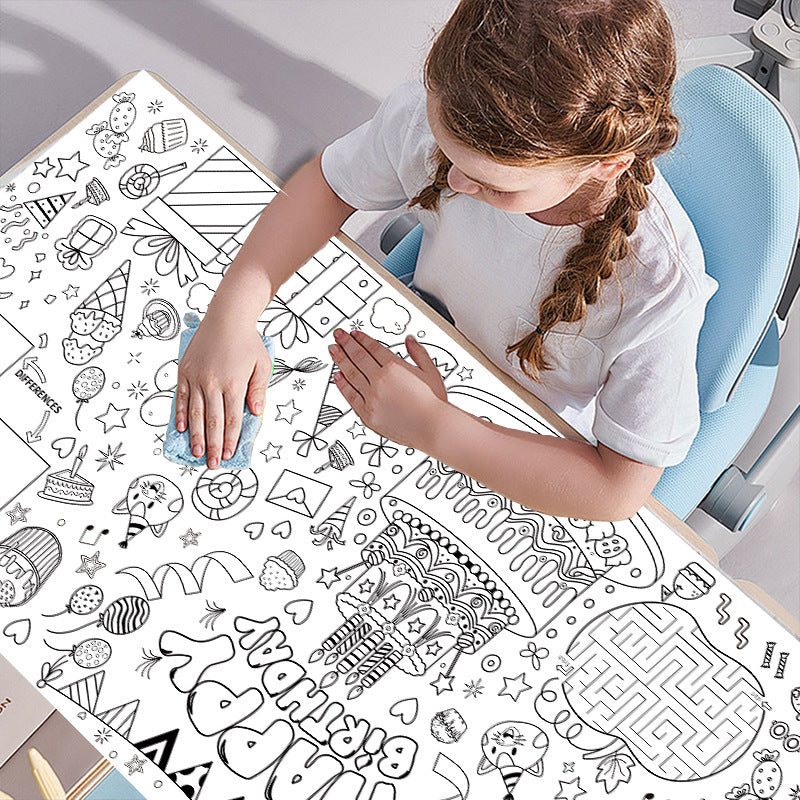 Papel Adhesivo Infantil para Colorear y Pintar – Murales Decorativos en Varios Diseños
