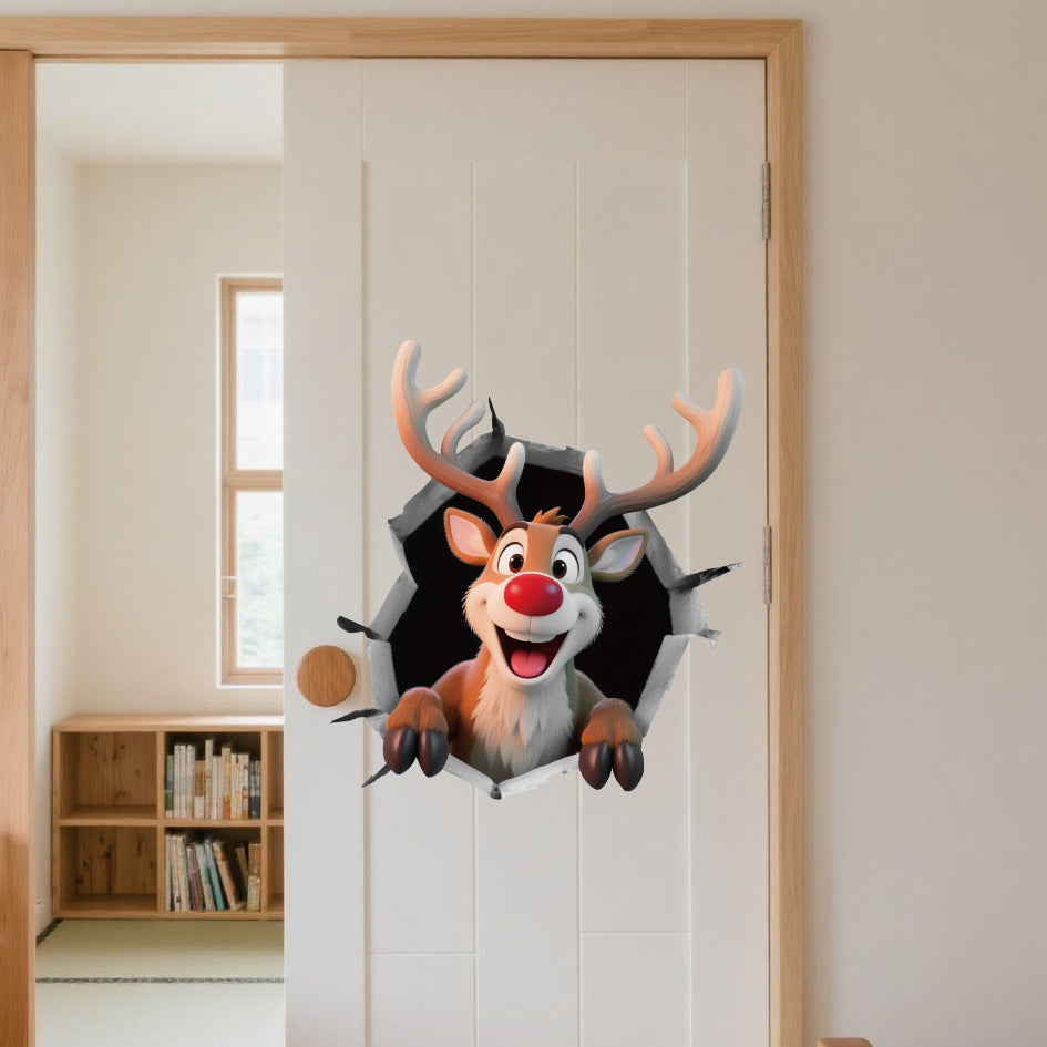 Pegatinas Navideñas de Santa Claus, Reno y Muñeco de Nieve | Decoración para Ventanas