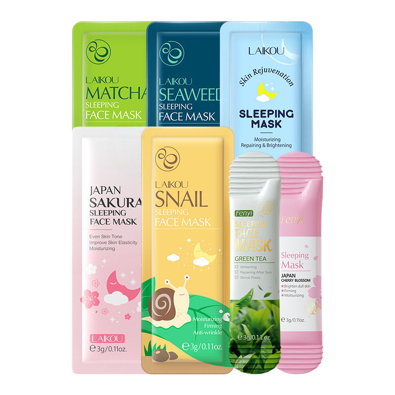 Máscara de sueño Laikou Fin Yi: 6 piezas de 3g, mascarilla de aplicación sin enjuague