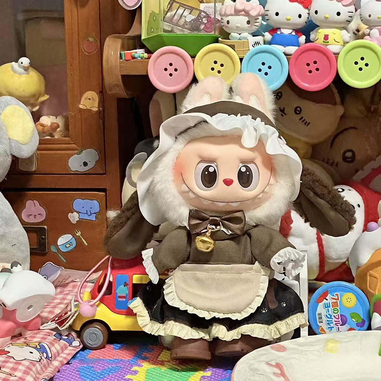 Ropa Oversize para Muñeca Labubu 17 cm – Accesorios de Moda Urbana (Muñeca No Incluida)