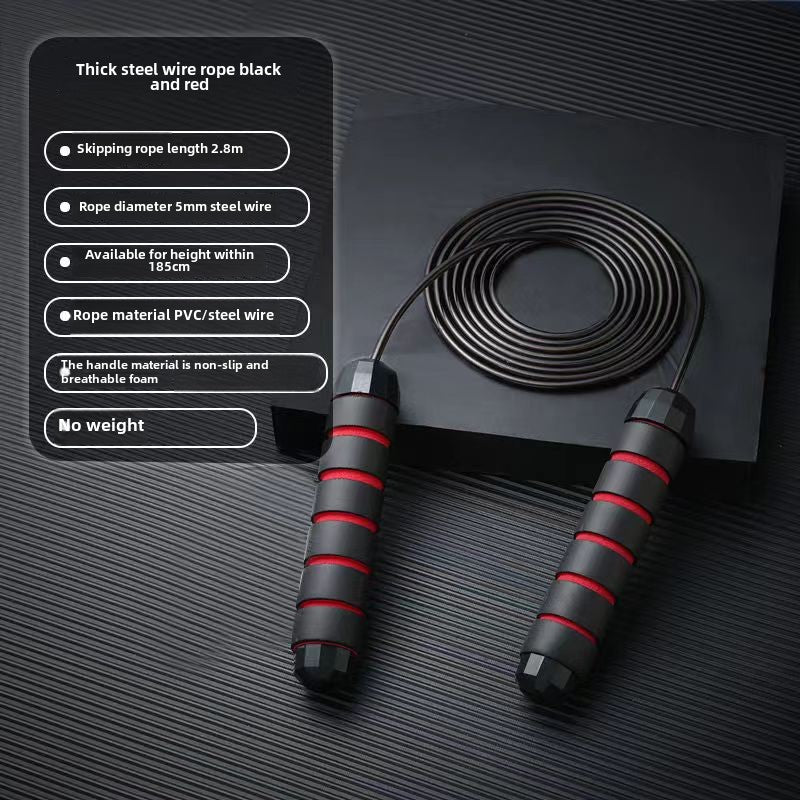 Cuerda de Saltar con Peso de Acero: Ideal para Fitness, Entrenamiento, Competencias Estudiantiles y Deportes, con Rodamientos de Alta Velocidad