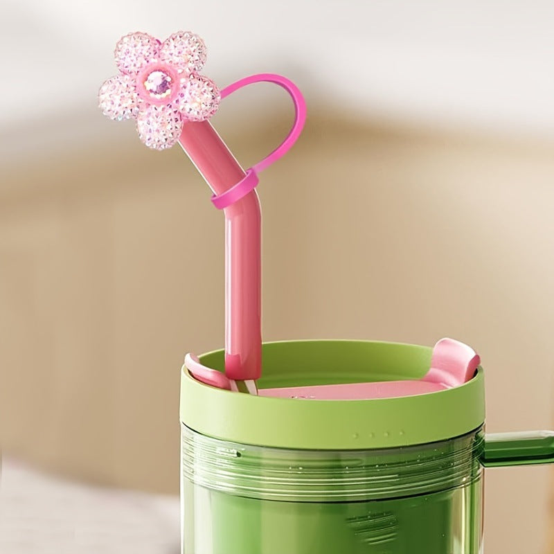 Resin Bright Flower Straw Cap for Stanley: Reusable and Stylish