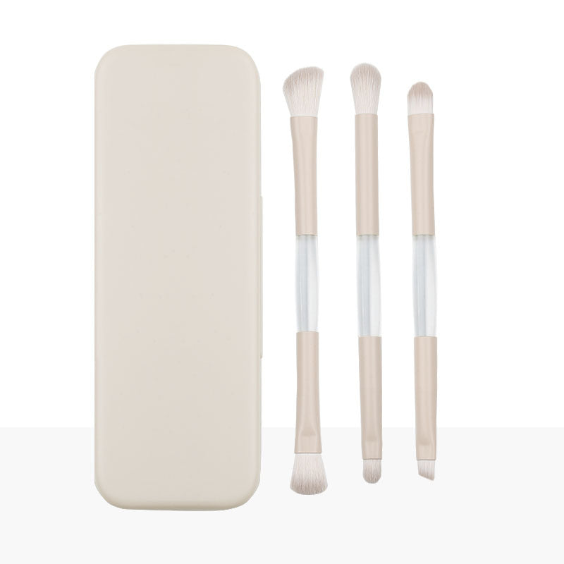 Set Portátil de Brochas de Maquillaje con Espejo Abatible: 6 Piezas para Detalles de Ojos, Brocha para Labios, Difuminado y Sombras