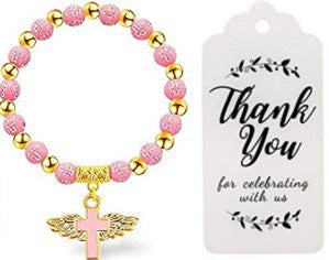 Pulsera de cuentas con dije de cruz: Proteccion y guía Espiritual