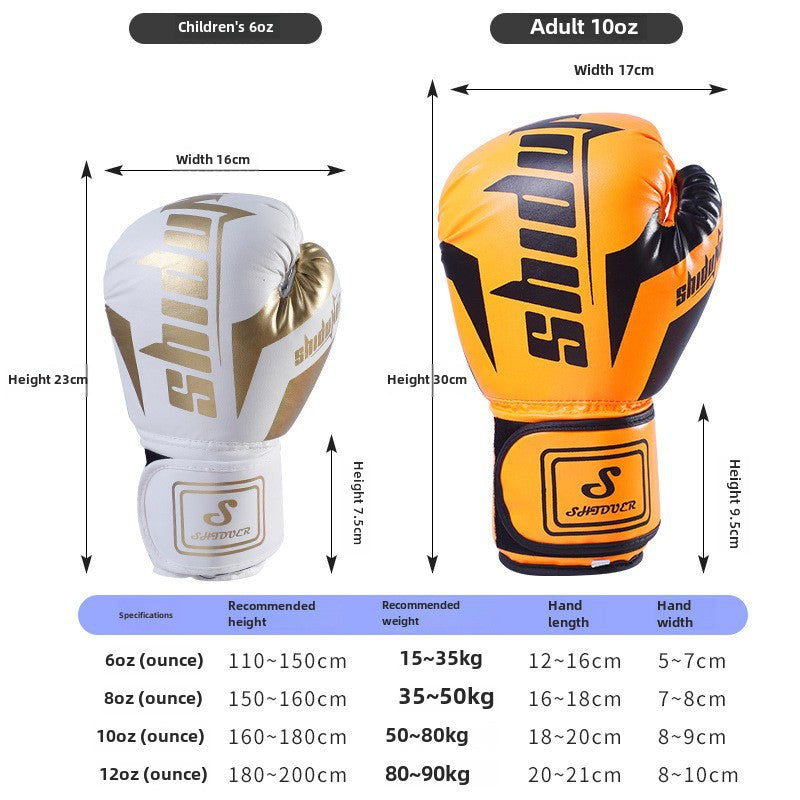 Guantes de Boxeo Profesionales para Adultos: Guantes de Entrenamiento para Hombres, Mujeres y Niños, Sanda, Muay Thai, Combate y Sacos de Boxeo