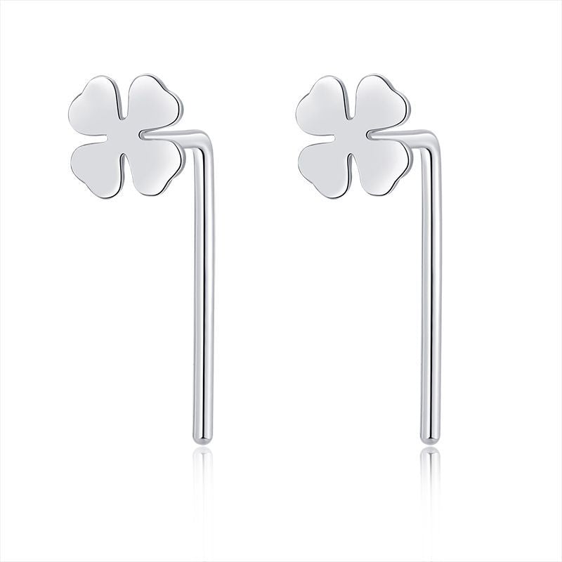 Aretes Botón de plata pura S999: Cierre de Gancho en Varios Modelos