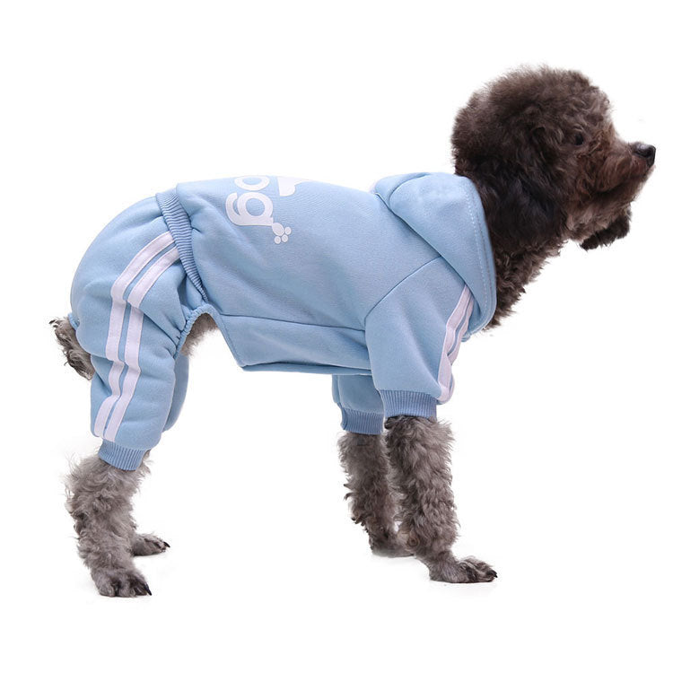 Sudadera para Perros con Capucha y Pantalón:  Ropa para Mascotas con Líneas Laterales