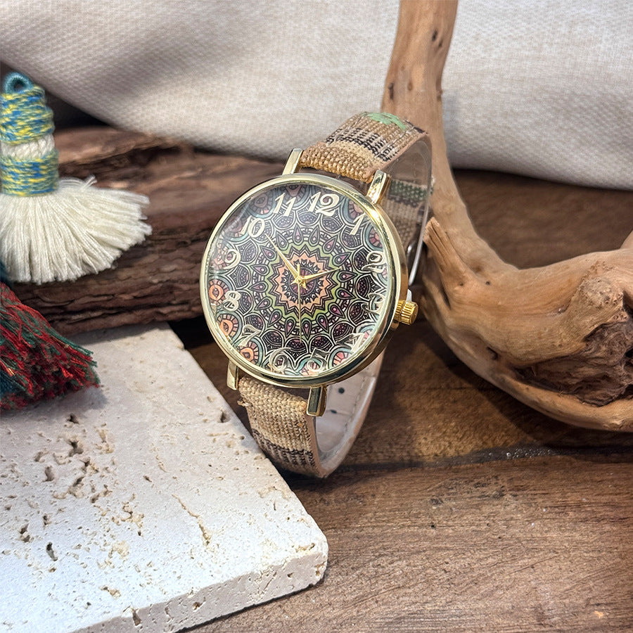 Reloj Bohemio para Mujer con Mandalas, Mariposas y Patrones Retro