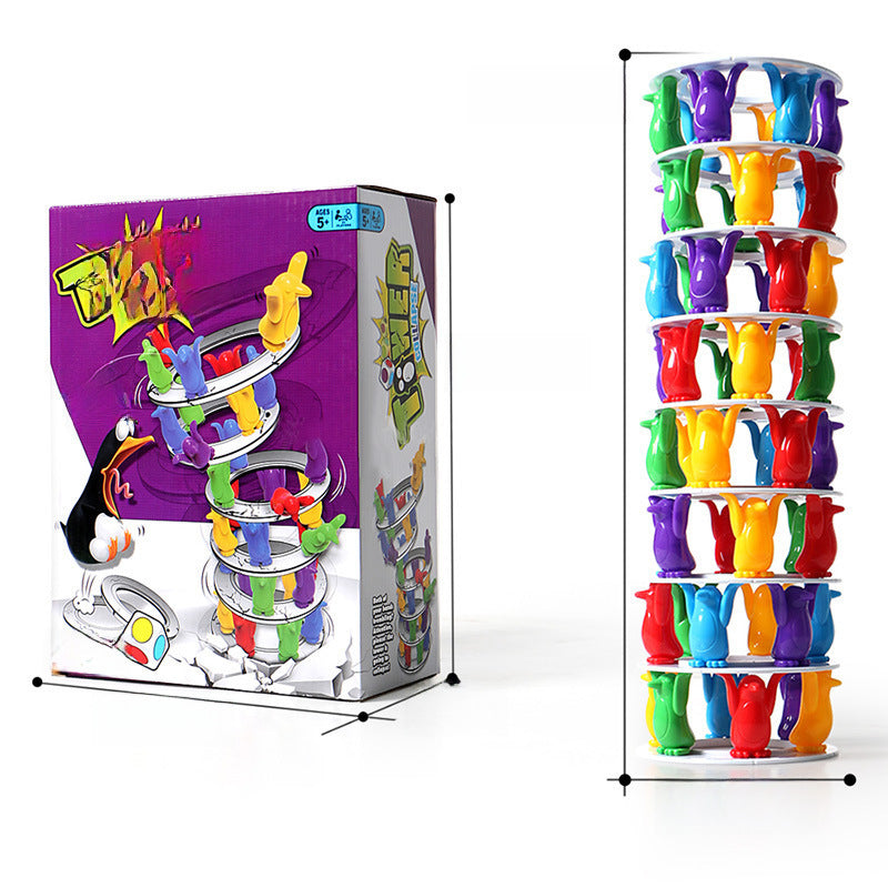 Tower Collapse: Juego de Mesa de Equilibrio con Pingüinos, Bloques Apilables para Niños, Actividad Educativa e Interactiva Familiar