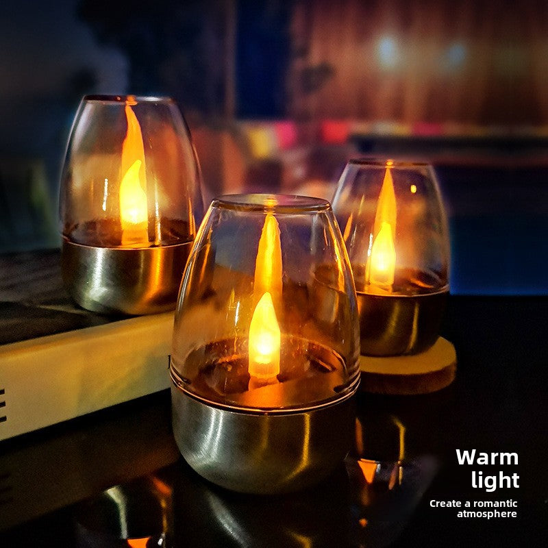 Vela solar LED pequeña – Luz decorativa para centro de mesa exterior