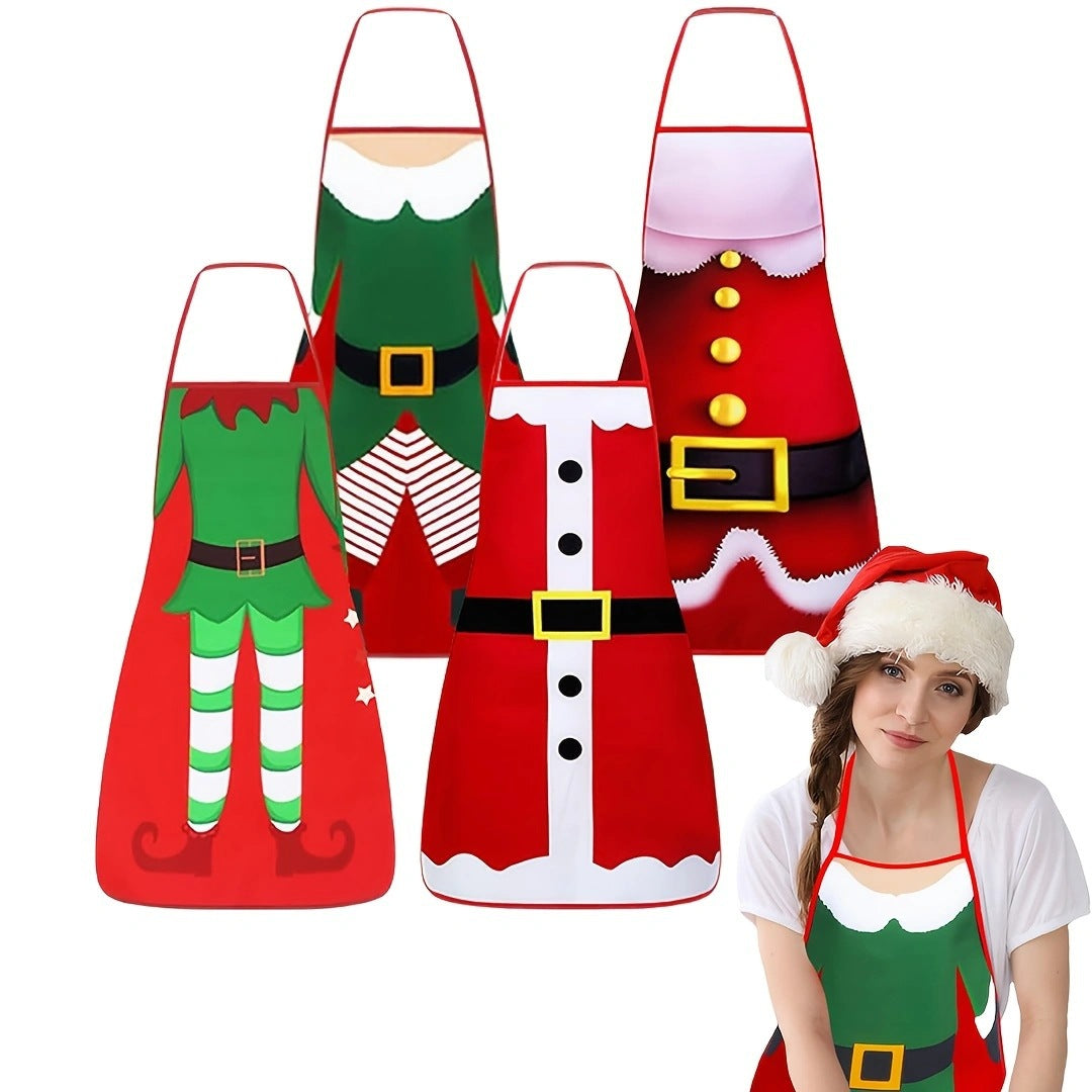 Digital Christmas Print Apron for Kitchen: Oil and Stain Resistant