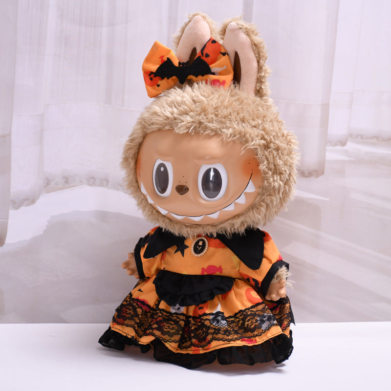 Ropa de Muñeca para Niños: Vestido de Halloween de 38cm, Material de PVC y Algodón, Muy Adorable