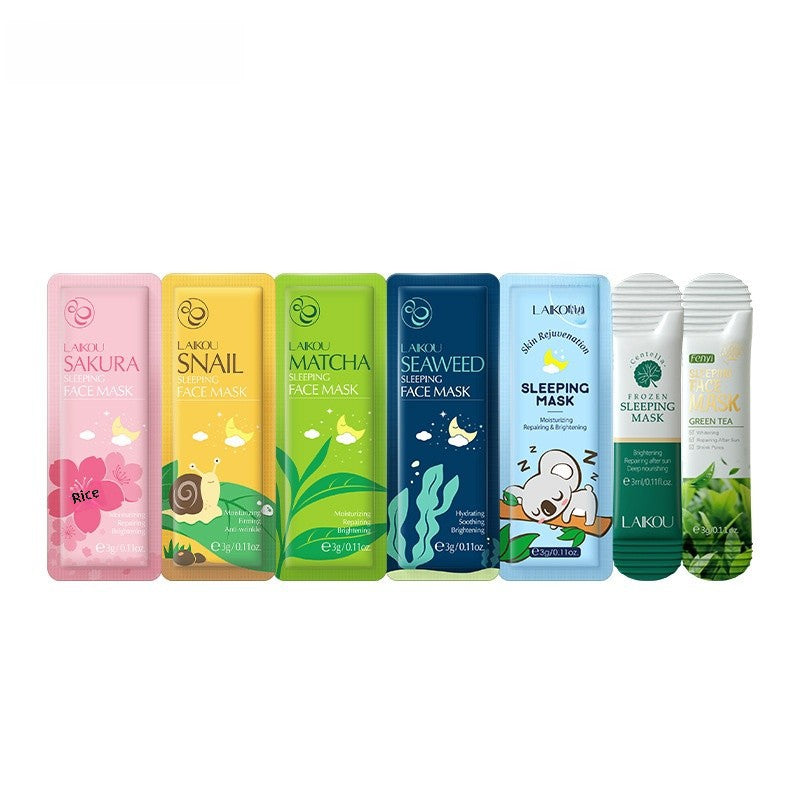 Máscarilla facial de noche Laikou, 6 piezas de 3g, sin enjuague