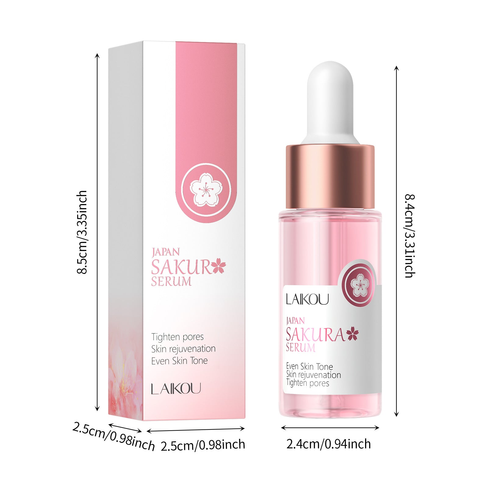 LaiKou Esencia Hidratante de Cereza Sakura de Japón 17ml: Suero Facial Hidratante y Reparador