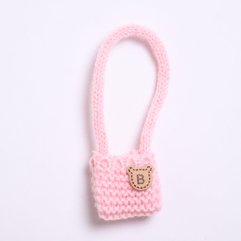 Conjunto tejido para muñeca Labubu 17 cm: suéter, gorro y bolso