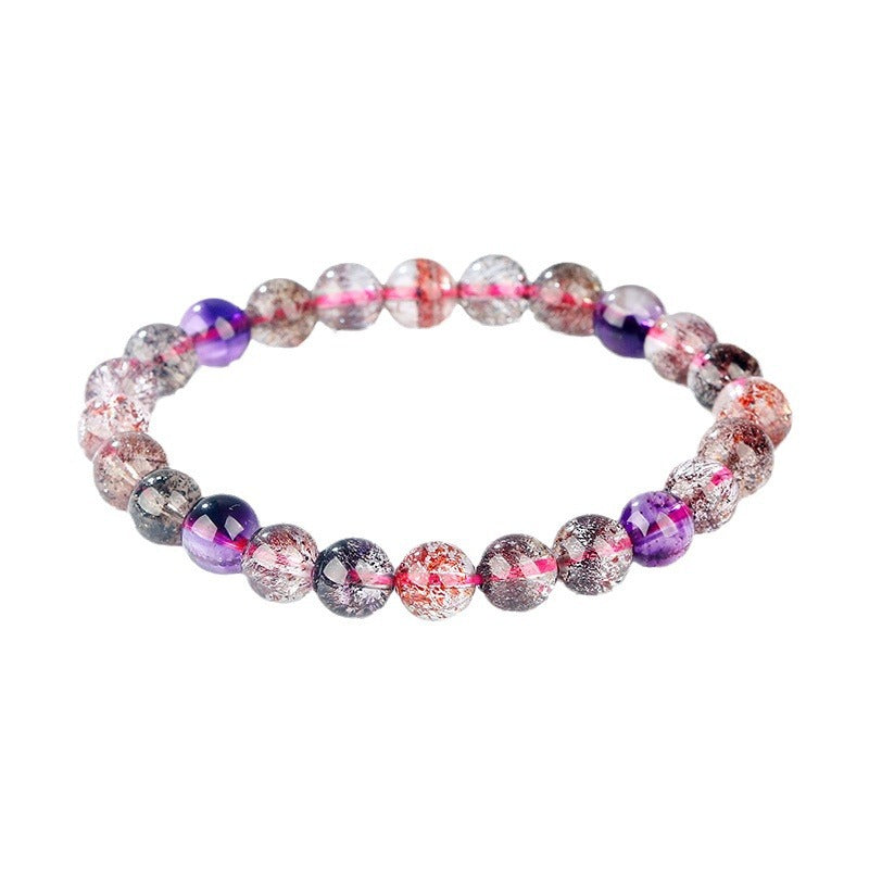 Pulsera Super Siete de cuarzo natural con siete minerales para equilibrar chakras