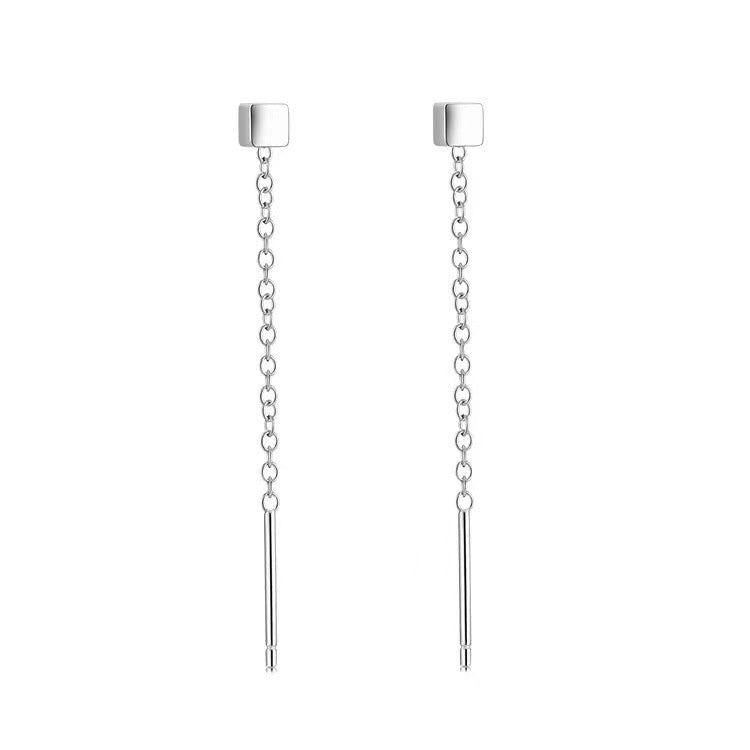 Pendientes Enhebrador en Plata 925 – Diseños de Trébol, Copo de Nieve, Corazón y Mariposa