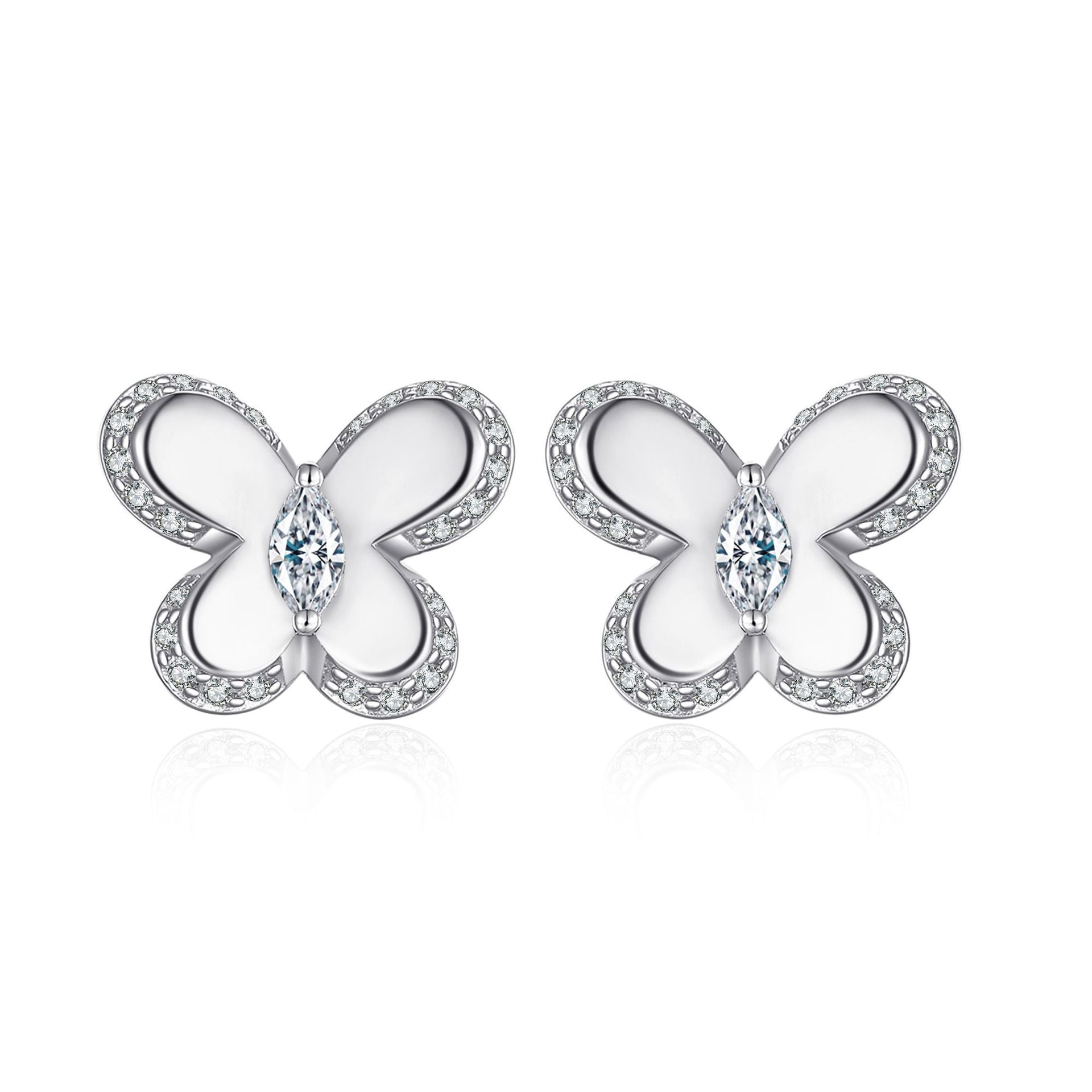 Pendientes de Mariposa en Plata S925 con Zirconia Cúbica